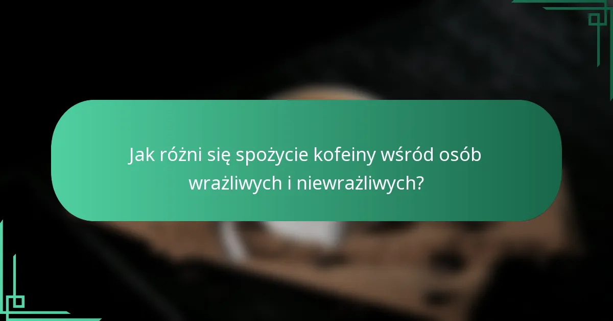 Jak różni się spożycie kofeiny wśród osób wrażliwych i niewrażliwych?