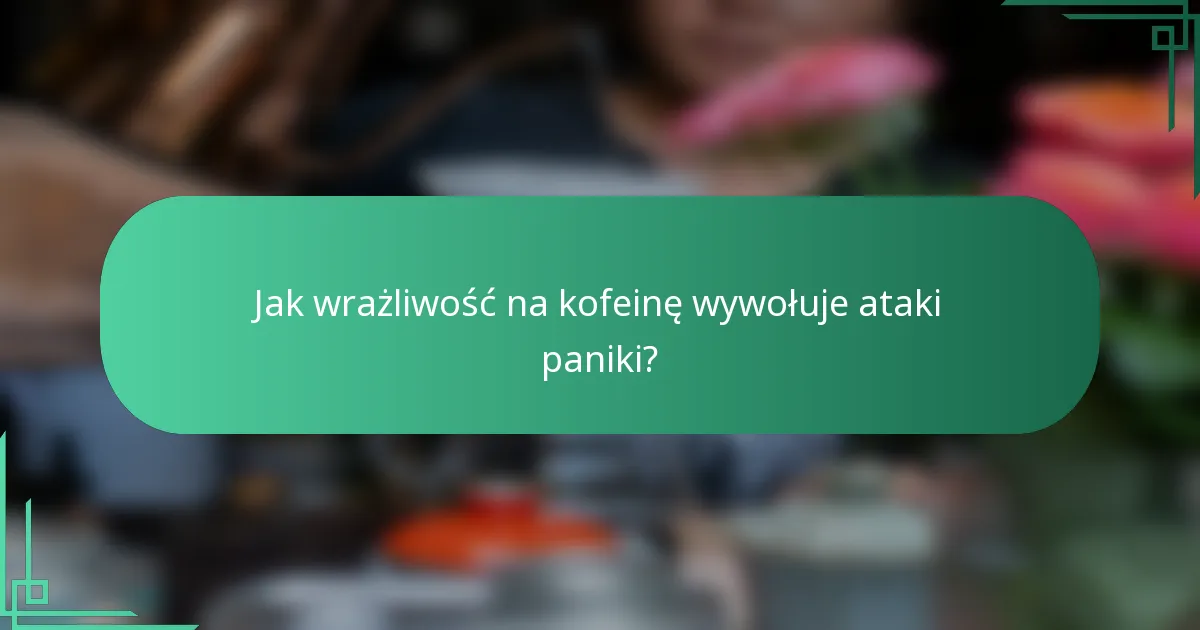 Jak wrażliwość na kofeinę wywołuje ataki paniki?