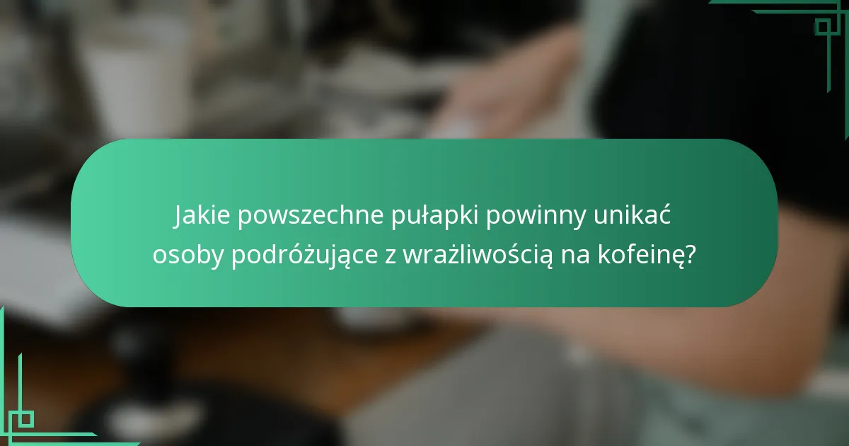Jakie powszechne pułapki powinny unikać osoby podróżujące z wrażliwością na kofeinę?