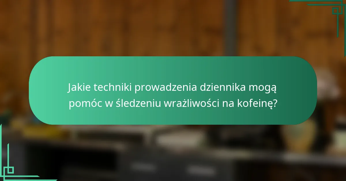Jakie techniki prowadzenia dziennika mogą pomóc w śledzeniu wrażliwości na kofeinę?